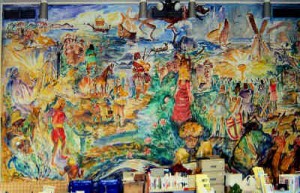 Jack Lewis mural at the Bridgeville Library